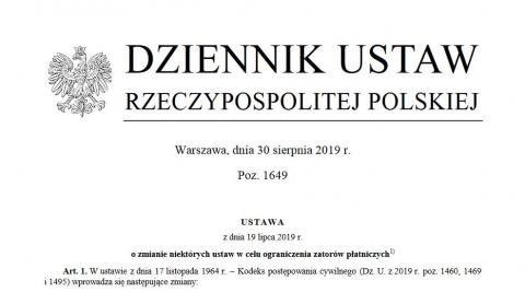 Nowa ustawa o zatorach płatnicznych